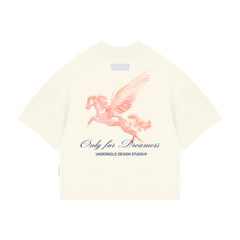 Camiseta UNDERGOLD Dreamers Pegasus de corte cuadrado (crema) 11877