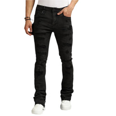 BY WAIMEA STACKED FIT M8280D-BB BLACK BLEACH WASH