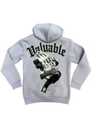 SUDADERA CON CAPUCHA VALIOSA DE RICH GANG CRITIC, (CT31) GRIS