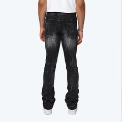 JEANS SMOKE RISE ALL RHINESTONE JP25536 NEGRO HEMATITA