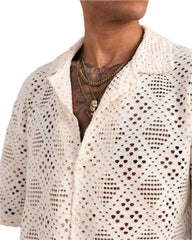 PLUS EIGHTEEN CAMISA BORDADA SHIRT, (P185) IAMOND EMBROIDERY CREAM