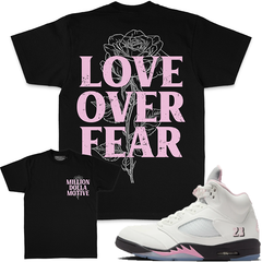 MILLION DOLLA Love Over Fear - Black T-Shirts