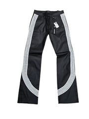 KINDRED COATED STRIPPED stack pants rhinestone black KD2237