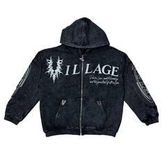 Village Chrome Panel Zip-Up Hoodie (Village-Chrome-Panel-Sweats-Black)