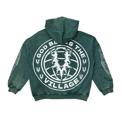 Village Chrome Panel Zip-Up Hoodie (Village-Chrome-Panel-Sweats-Green)