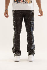 KINDRED PREMIDUM RHINESTONE & PEARL STACK DENIM GARGO (KD2239 COATED BLACK)