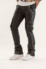 KINDRED PREMIDUM RHINESTONE & PEARL STACK DENIM GARGO (KD2239 COATED BLACK)