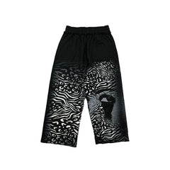 MIXED EMOTION Black 'Stripped' Sweatpants