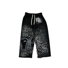 MIXED EMOTION Black 'Stripped' Sweatpants