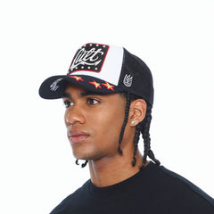 CULT OF INDIVIDUALITY HAT MESH BACK TRUCKER CURVED VISOR " STARS"