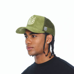 CULT OF INDIVIDUALITY HAT LOGO MESH BACK TRUCKER CURVED VISOR