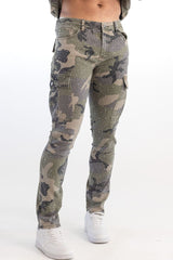 KINDRED RHINESTONE CARGO PANTS (KD2228A GREEN CAMO)