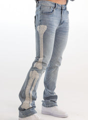 KINDRED PREMIUM SKELETON EMBROIDERY RHINESTONE PANTS