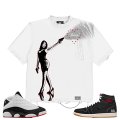 NOVEMBER REINE T-SHIRT "BANG BANG!" HAND SHREDDED LUXURY HEAVYWEIGHT