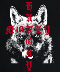 RICH DEAD IDOLS t-shirt "money hungry " BLACK AND RED