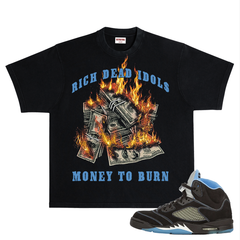 RICH DEAD IDOLS t-shirt flammable " BLACK AND BLUE