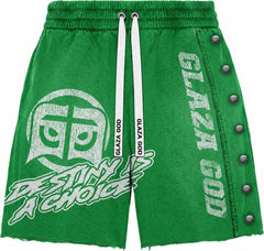 GLAZA Heavyweight French Terry Shorts – Green Wash