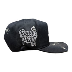 ROUGH PLAY hat vintage SNAPBACK (BLK/SILVER))