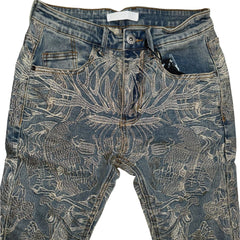 KDNK SKELETON JEANS KND4924-BLUE