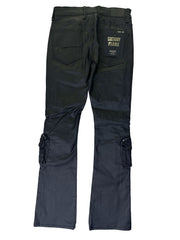 KDNK WAXED 3D CARGO POCKET PANTS KNB3423 BLACK
