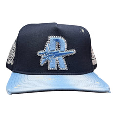 ROUGH PLAY hat vintage SNAPBACK NAVY/SILVER)