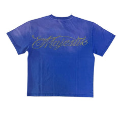 MAJESTIK NY T-SHIRT GARMENT DYED DTG GRAPHIC TEE W RHINESTONE