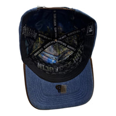 NIJAYOTE - New york statue of liberty denim & suede snapback cap