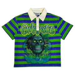 MAJESTIK NY MEN'S TRIBAL FACE PIQUE POLO SHIRT-SH26211/color/GN - GREEN