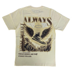 DENIMICITY ALWAYS FLYING HIGH STONED OUT T-SHIRT DNM-2504BEIGE