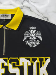 MAJESTIK PIQUÉ CUT & SEW STRIPE POLO SHIRT