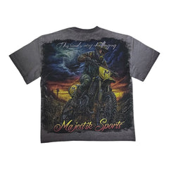 MAJESTIK t-shirt GARMENT DYE DTG PRINTED TEE W/RHINESTONE