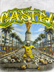 CASTEL T-SHIRT skeleton world cup miami '10' champions white tee