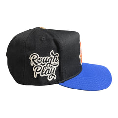 ROUGHPLAY HAT (BLACK/ROYAL BANDAID SNAPBACK)