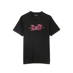CULT Short Sleeve Crew Neck Tee "Pinstripe Logo" STEEL BLACK 625A5-K29A
