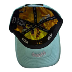 HARMONY light blue suede brim trucker hat