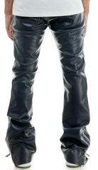 KDNK PANTALON ÉVASÉ DÉCHIRÉ EN SIMILICUIR KNB3329-MARINE