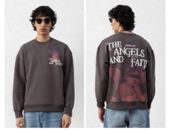 SUDADERA RICH GANG THE ANGELS AND FAITH, (18PL1) GRIS OSCURO