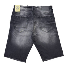 JORDAN CRAIG BLACK SHADOW WASHED DENIM SHORTS PANTS J334S