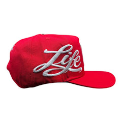 LIFE HUSTLERS "Crimson Red" Rhinestone Snapback Hat