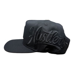 LIFE HUSTLERS "Triple Black Shadow" Rhinestone Snapback Hat