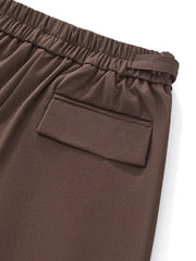 BAROCCO PANTS Wellington Side-Tab Trousers-Coffee