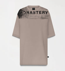 MONASTERY COUTURE GIBBON T-SHIRT OVERSIZED MEN TAUPE GRAY