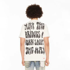 Camiseta de culto "May the Bridges" en blanco invierno