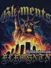 ELEMENTS DRIP t-shirt SAINTS ELEMENTS " RHINESTONE GRAPHIC TEE BLCK/YELLOW