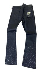 KDNK RHINESTONE WAX PANTS KNB3463 BLACK