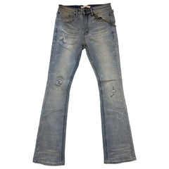 KDNK BARBED WIRE RHINESTONE JEANS KND4920-LT.BLUE