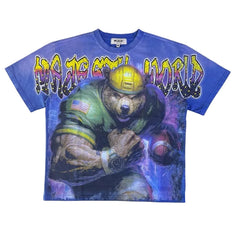MAJESTIK NY T-SHIRT GARMENT DYED DTG GRAPHIC TEE W RHINESTONE