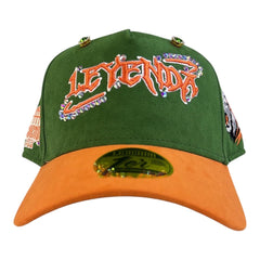 LEGENG HAT 1st Anniversary - Limited Edition Snapback Suede GREEN/ORANGE