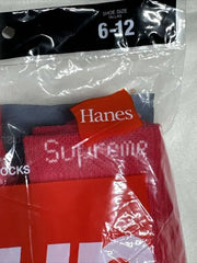 Paquete de 4 calcetines deportivos Supreme®/Hanes® rojo
