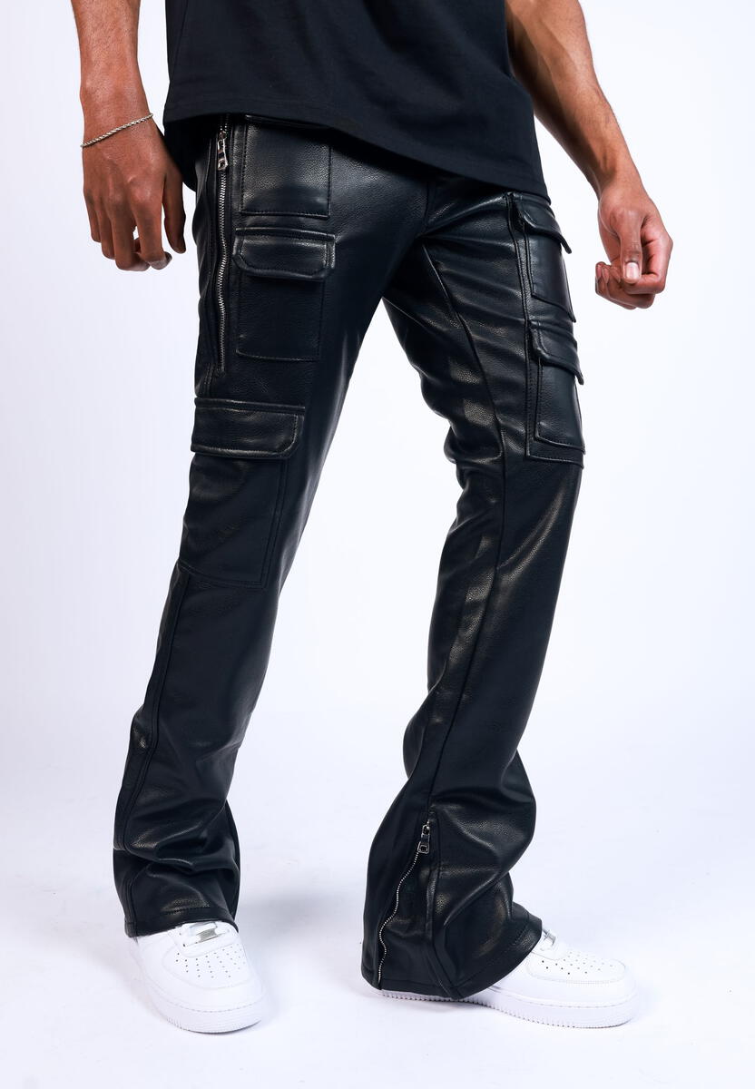 PAPER MONEY CARGO PANT (NIGHTRIDER LEATHER) PANTS BLACK 1018
